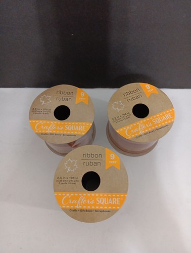 CRAFTERS SQUARE 2.5" X 108" DIY Plaid Fall Wire Edge Ribbon NEW 3 Rolls - Picture 2 of 5