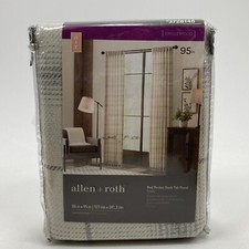 Allen Roth ENGLEWOOD 50 x95 Rod Pocket Back Tab Panel Curtain Cream 3728148