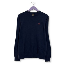 Pullover Napapijri Dunkelblau Rollkragen 100% Wolle Merino - Größe M Herren