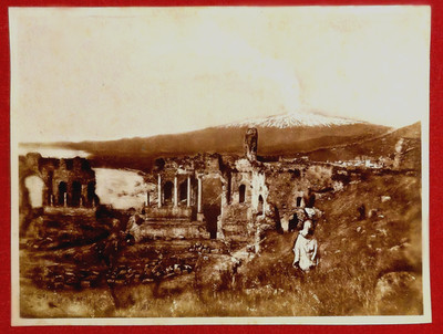 Fotografie Crupi Taormina Griechisches Theater Teatro Greco Ätna Wilhelm Gloeden