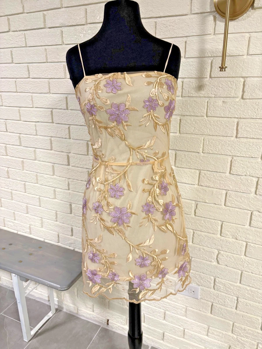 amari gold floral mesh dress Purple Mini Dresses for Women for sale parent:paros-maxi-dress