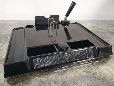 Art Deco Schreibtischset - Ablage Bakelit ca. 1930 Stifthalter ..Tintenfass