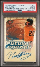 2024 Prospect Edition Nick Kurtz Future Legends Gold Vinyl 1/1 Auto RC PSA 9/10