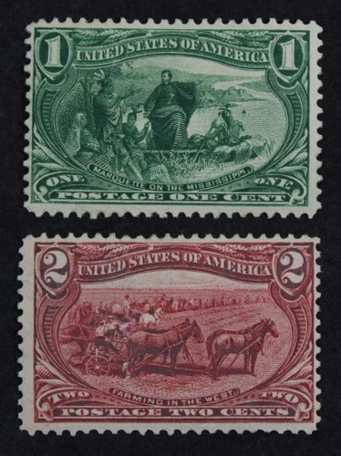 CKStamps: US Stamps Collection Scott#285 286 1c 2c Mint H OG