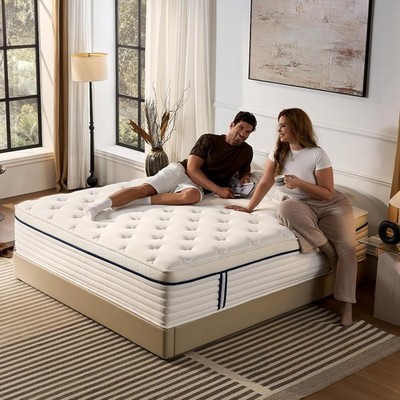 Queen Mattress 12 Inch, Medium Plush Hybrid Queen Size Mattress with Memory Foam