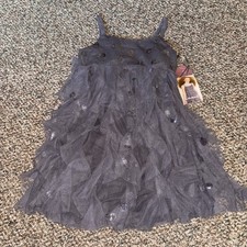 Biscotti Girls Kate Mack Sleeveless Applique Gray  Ruffled Layered Tulle Dress 8