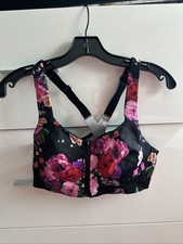 Victoria's Secret VSX Knockout Front-Close Sports Bra Flowers Size 34D