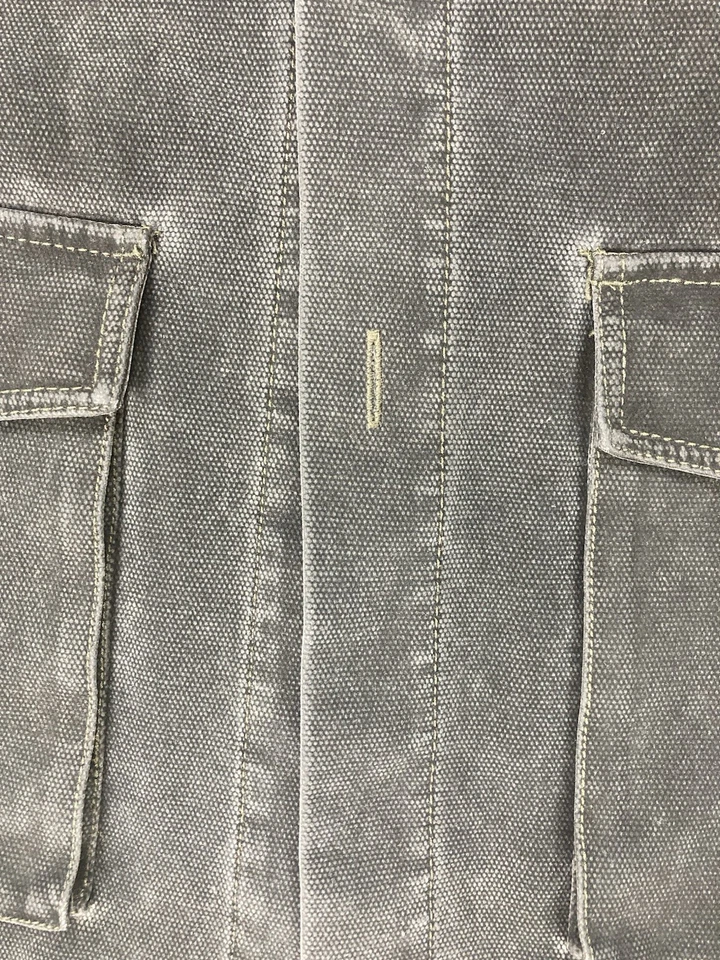 Chaqueta de Lona 7 For All Mankind Utility Militar Multi Bolsillo Hombres Grande Negra Foto 3 de 4