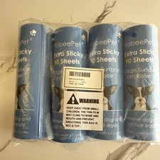 4 PCS Lint Roller Refills 6.3 Inch Width 90 Sheets Roll 360 Sheets Total Pet