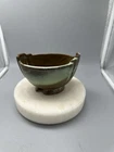 Vintage Frankoma #35 Pedestal Bowl – Prairie Green Glaze – Mid Century Pottery