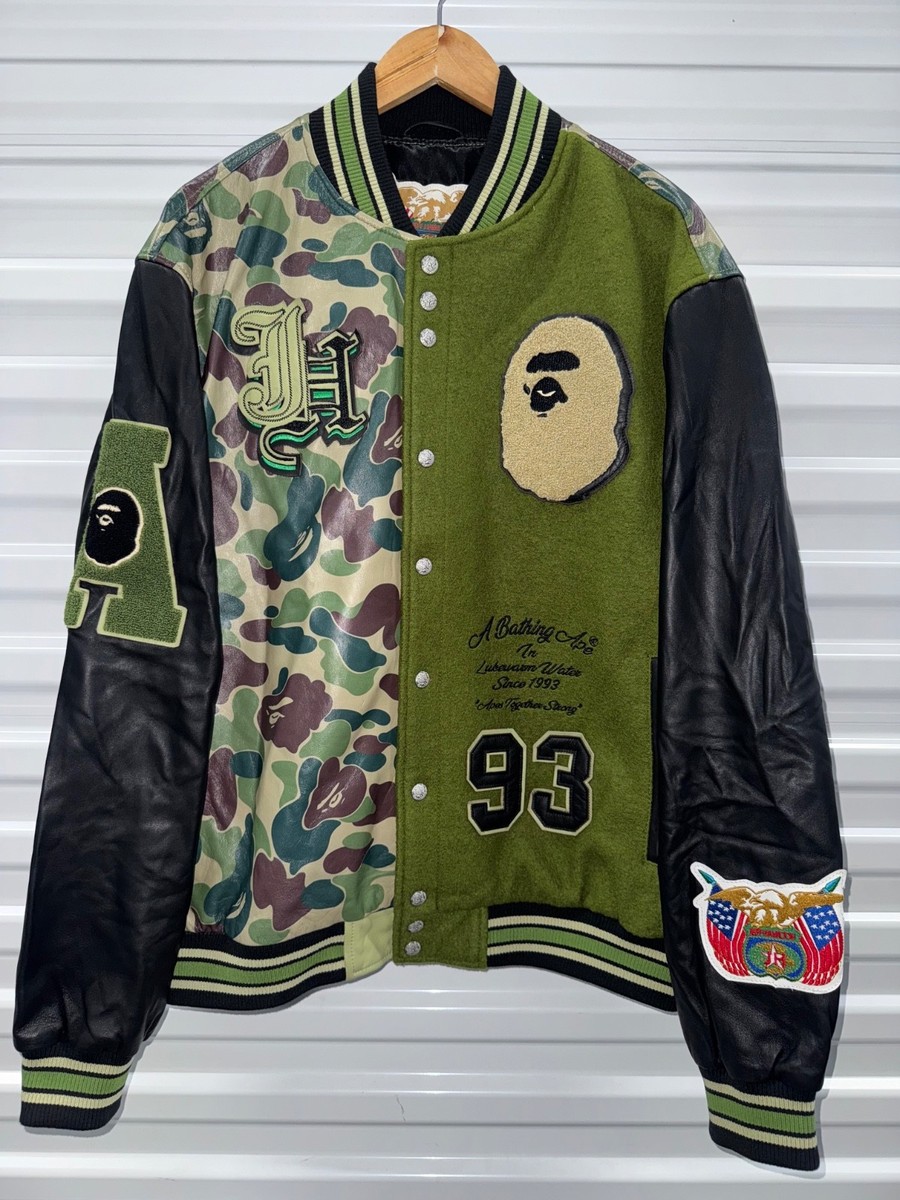 Size XL Bape x Jeff Hamilton A Bathing Ape Leather Jacket