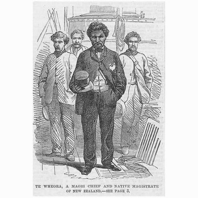 NEUSEELAND Te Wheora Maori Chief & Native Magistrate - Antique Print 1864
