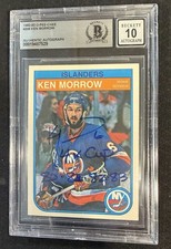 Ken Morrow Signed 1982-83 O-Pee-Chee #206 BGS Authentic 10 Auto Islanders