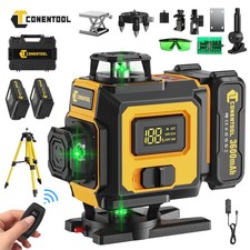 360° 4D Cross Measure 16 Line Laser Level Green Self Leveling Tool With Tripod