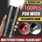 1-100x Super Bright 99000000LM LED Flashlight Rechargeable Tactical Flashlights