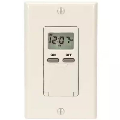 EI500 Series 15 Amp 7-Day Programmable Indoor Digital Timer in Light Almond