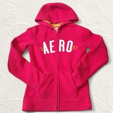Aeropostale women  s fleece Bright Pink long sleeves zip up hoodie size S