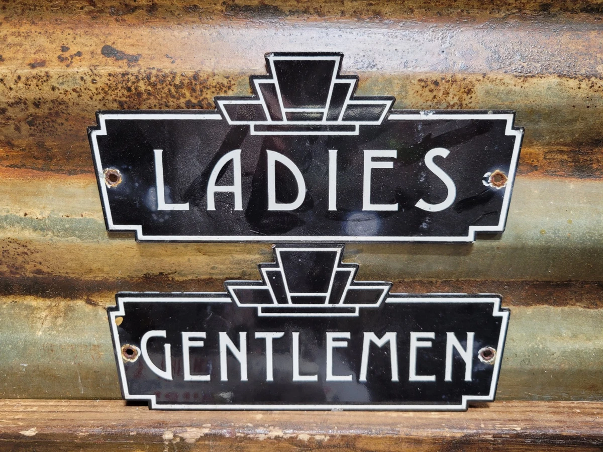 Porcelain Restroom Sign Indiana Original Advertising Signs (1930