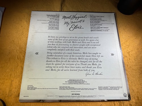 Z5-63 MERLE HAGGARD My Farewell To Elvis - 1977 - MCA-2314 - REDORD - COUNTRY - Picture 2 of 9