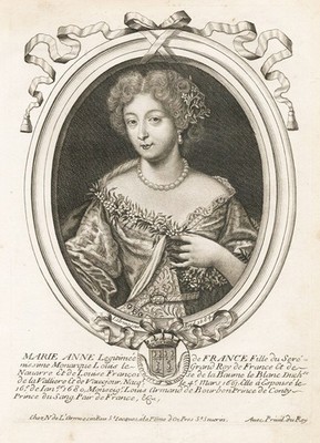 Marie Anne de Bourbon Portrait Larmessin gravure engraving Kupferstich 1684