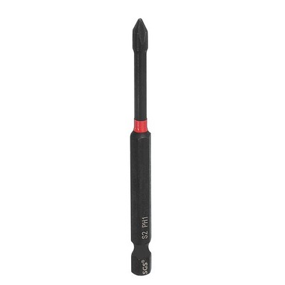 PH1 Phillips Impact Screwdriver Bit 1/4'' Hex Shank 3.5'' Long Magnetic