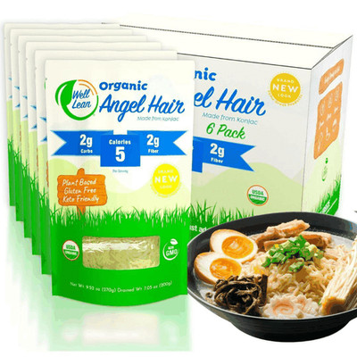 Angel Hair   USDA Organic Low Carb Low Calorie Konjac Pasta   Ready to Eat and
