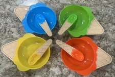 Ice Cream Sundae Dessert Dishes with Spoons. Lot of 60 Set. Spoon & Bowl Set
