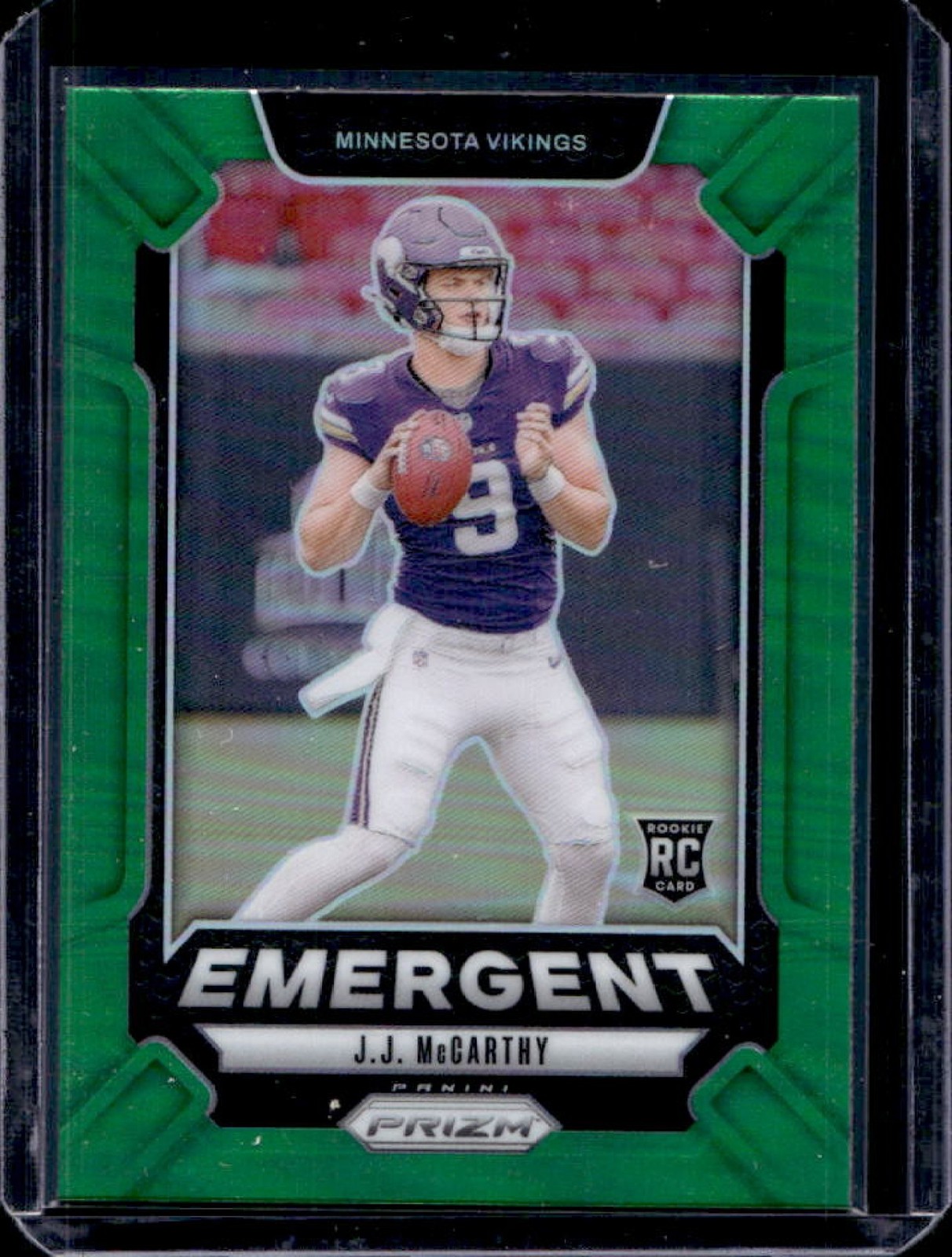 2024 Prizm JJ McCarthy Emergent RC Green Rookie #19 Vikings