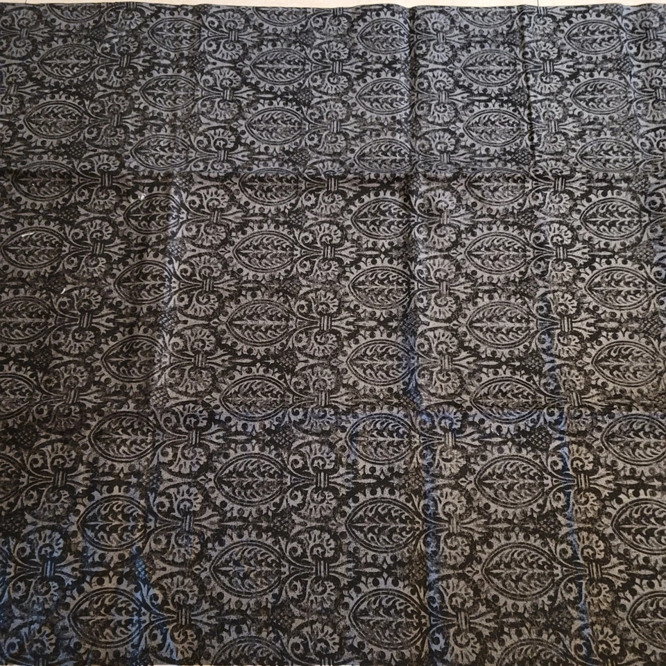 Cotton Fabric Black Gray Damask Scroll Pattern 28" x 44" Colorbok for JoAnn - Image 2 of 4