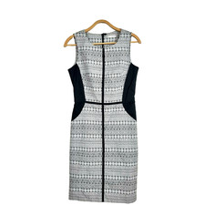 TARGET Womens Pencil Dress Size 10 White/Black Sleeveless Round Neck