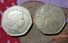 2004 50p Coin Roger Bannister Running Legs & Stopwatch Rare Olympics