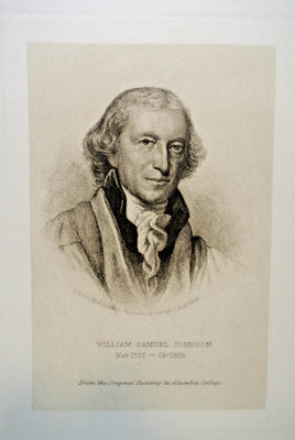 WILLIAM SAMUEL JOHNSON 1727-1819 Founding Father Etched by Albert Rosenthal
