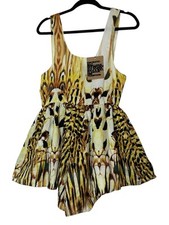 One Teaspoon Romper Women  s Small Safari Tiger Zoo Summer Sleeveless New