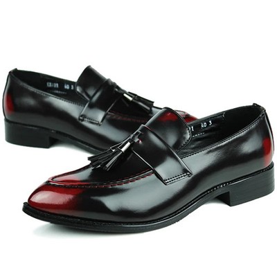 Men's Classic Patent Leather Tassel Loafers Slip-On Business Wedding Dress Shoes
