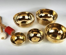 Singing Bowls Set of 5 - Polished - 4.4 kg - Sound Therapy & Meditation Sound Massa