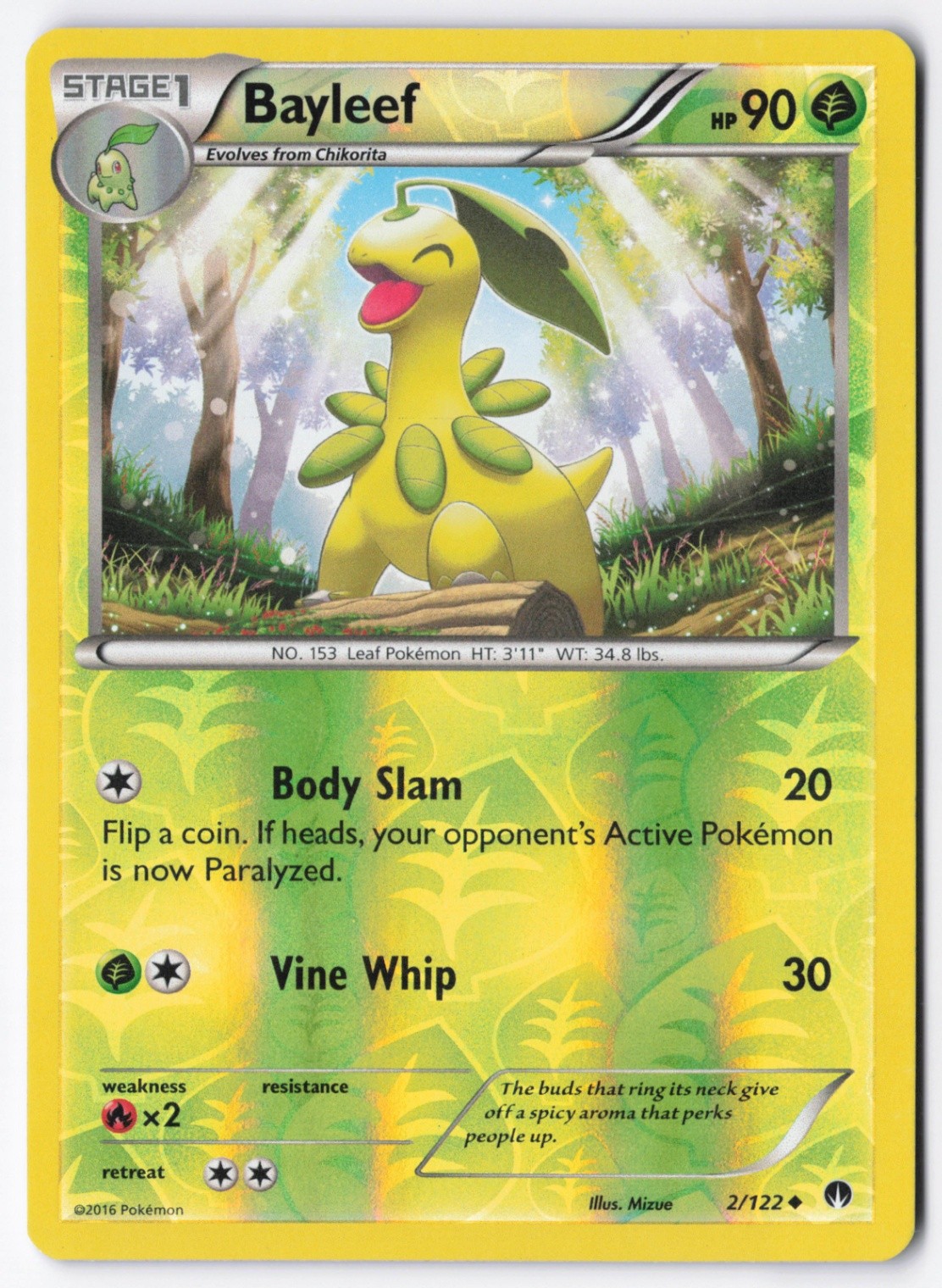 Bayleef Reverse Holo Uncommon XY - BREAKpoint 2/122 NM