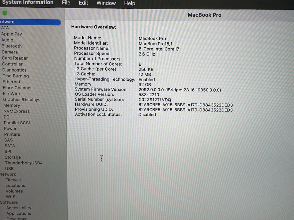 *READ DESCRIPTION* Apple MacBook Pro 15" 2019 (A1990) i7-9750H, 32GB + 1TB, 555X - Image 3 of 4