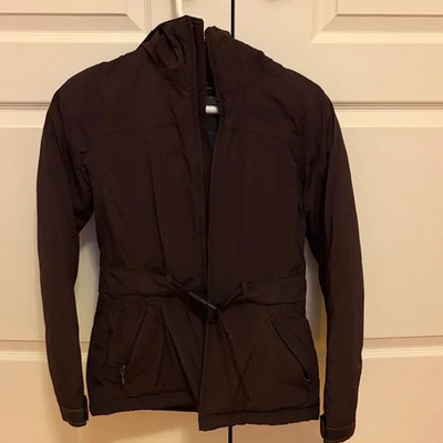 North Face Down Jacket Women XS Brown Insulated Belt 