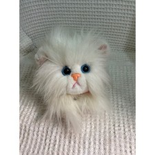 Vintage 1992 Tyco Kitty Kitty Kittens Persian Plush White Blue Eyes Purrs