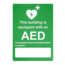 A4 Size Automated External Defibrillator Sign - Durable Aluminum Composite, UV P