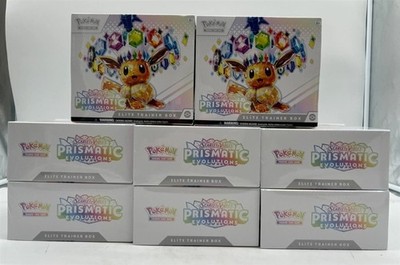 LOT OF (8) POKEMON TCG PRISMATIC EVOLUTIONS ELITE TRAINER BOXES SEALED ETB NEW