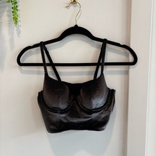 Victoria's Secret Grey Velvet Sparkly Y2K Lined Demi Bra Size 34B Shaping Boning