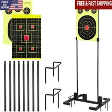 Adjustable Shooting Target Stand Set W/ 10 Paper Targets & Mounting Options New
