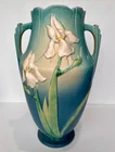 Roseville Art Pottery Vintage 1939 Art Deco Blue Iris Ceramic Floor Vase 929-15