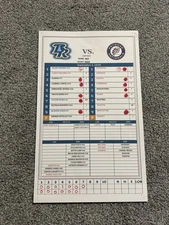 Wilmington Blue Rocks Potomac Nationals Game Used Lineup Card 9/2/2018