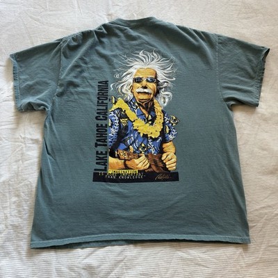 Lake Tahoe California Einstein Ukulele Graphic T Shirt Mens XL Souvenir Retro