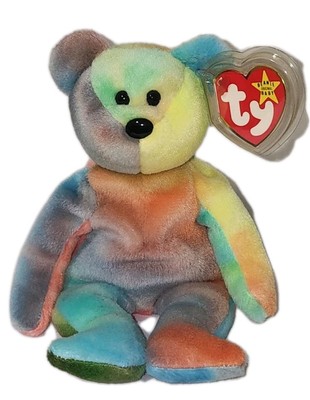 Ty Beanie Baby GARCIA the Ty-Dyed Bear (4th Gen Hang Tag) MWMTs Great  Colors