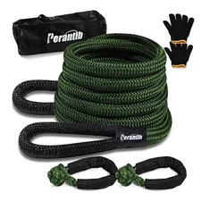  Kinetic Recovery Rope - (33000lbs), Tow Rope with Soft Shackle and 1" x 20ft