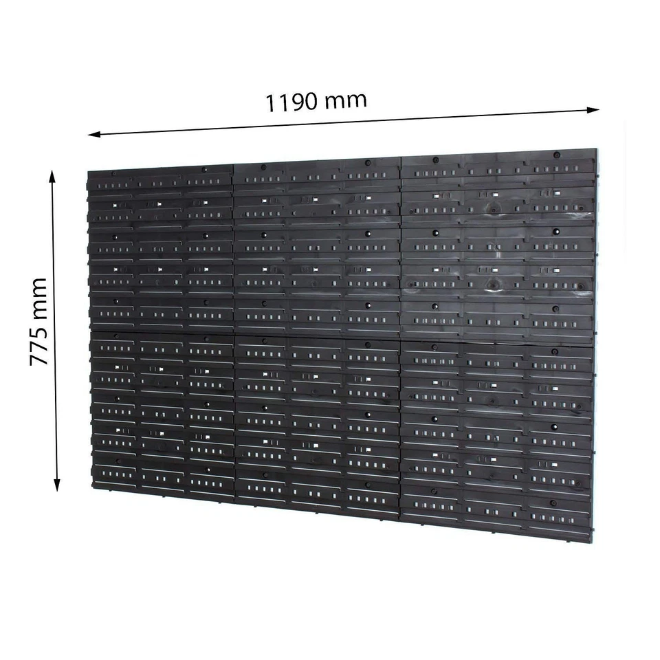 Garage Storage Black 135 (60+75) 2 Sizes Bins and Wall Mounted Louvre Style - Image 2 of 4