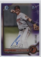 2022 Bowman Chrome Prospect Purple Refractor /250 Greg Cullen #CPA-GC Auto 02l6